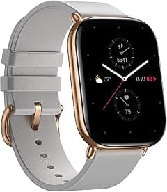 Zepp E Square Smart Watch Health And Fitness Tacker With Heart Rate, Spo2 And Rem Sleep Monitoring, Stainless Steel Body, Leather Band, Moon Gray - متتبع أسعار Amazon.sa