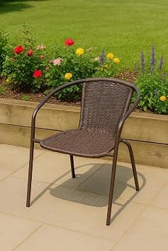 Vital Modern Stylish Garden Patio Dining Chair | Outdoor Furniture | Poly Rattan Frame | Weather-Resistant | Durable & Comfortable Seating | Easy Clean Design | Perfect for Patio, Balcony & Garden on Amazon.ae - Price Tracker