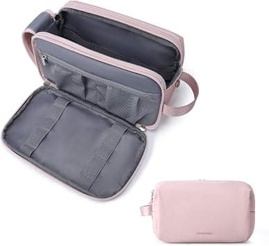 Toiletry Bag for Women, BAGSMART Travel Toiletry Organizer Dopp Kit Water-resistant Shaving Bag for Toiletries Accessories, Pink on Amazon - Best Deal Finder