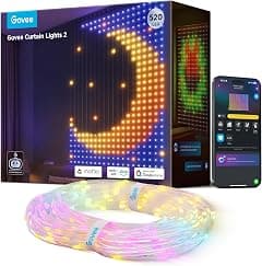 Govee Smart LED Curtain Lights, 2 Pack with GIF AIGC DIY, Non-Splicable, RGBIC Color Changing Halloween Lights for Christmas Window Decoration, 4.9 × 6.6 Feet - Amazon.sa Price Tracker