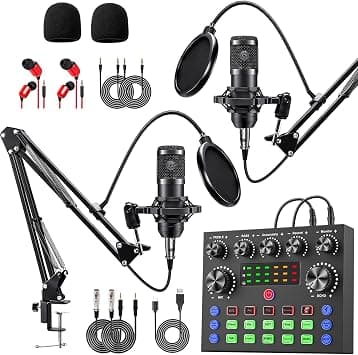 sktome Podcast Equipment Set for 2, V8s Voice Changer with BM-800 Podcast Microphone Set - Studio Condenser Microphone Perfect for Podcasting, Recording, Singing, on Amazon.ae - Price Tracker