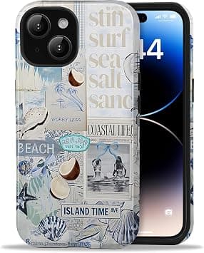 Compatible with iPhone 15 Plus Case, Aesthetic Summer Phone Case Cute Beach Collage Coast for Girl Women, Scratch Resistant Shockproof Protective Girly Case for iPhone 15 Plus, Blue on Amazon.ae - Price Tracker