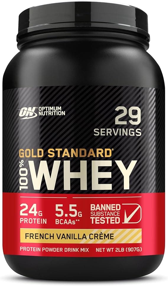 Optimum Nutrition (ON) Gold Standard 100% Whey Protein Powder Primary Source Isolate, 24 Grams of Protein for Muscle Support and Recovery - French Vanilla Creme, 2 Lbs, 29 Servings (907 Grams) on Amazon.ae - Price Tracker