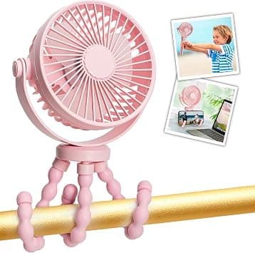 snawowo Mini Handheld Personal Portable Fan, Baby Stroller Fan, Car Seat USB or Battery Powered, with Flexible Tripod Clip on Student Bed Desk Bike Crib Treadmill Camping Traveling(Pink) on Amazon.ae - Price Tracker