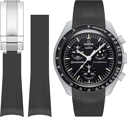 Bonace Strap for Omega X Swatch MoonSwatch/Rolex Watch/Seiko Watch/Omega x Swatch MoonSwatch Speedmaster Seamless Replacement Silicone Watch Strap 20mm on Amazon.ae - Price Tracker