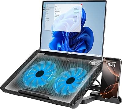 Laptop Gaming Cooling Pad Stand - Height Adjustable Stand with Two Quiet Fan with USB Interfaces Charging and Cooler Power Charging Port - Turbofan for Gaming Notebook and Office Laptops على Amazon.ae - متتبع الأسعار