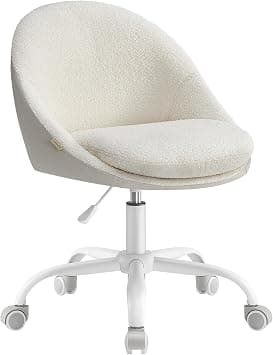 SONGMICS Office Chair, Plush PU Swivel Chair, Comfort Seat, Foam Padding, Height Adjustable, for Office, Bedroom, Cappuccino Beige and Cloud White OBG020W01 على Amazon.ae - متتبع الأسعار