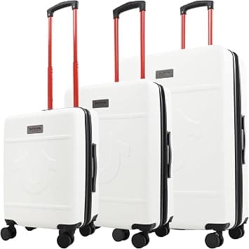 True Religion 3 Piece Luggage Sets, Hardshell Suitcase Set, WHITE, 22", 26.5" & 30.5", True Religion Molded U 3-piece Hardside Spinner Luggage Set – 22", 26.5" & 30.5" على Amazon.ae - متتبع الأسعار