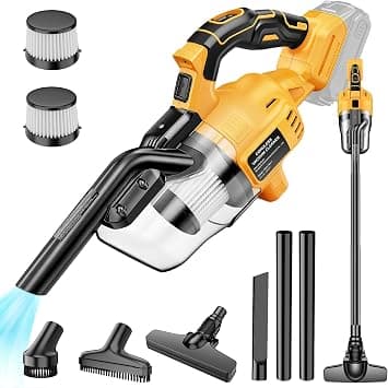 Cordless Vacuum Compatible with Dewalt 20V Battery, Portable Handheld Vacuum Cleaner with 2 HEPA Filter, 4 Multi Nozzle, Power Shop Vacuum for Home, Car, Floor, Carpet (Battery Not Included) on Amazon - Best Deal Finder