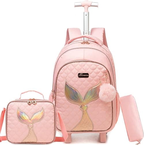 Rolling Backpack for Kids with Wheels Backpacks for Kids Travel Bags 3PCS Girls and Boys Backpack with Lunch Box on Amazon.ae - Price Tracker