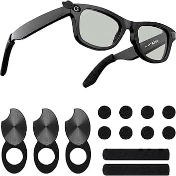 sarlar Led Light Blocking Cover Compatible with Ray-Ban Meta Wayfarer/Oakley/Skyler/Headliner Smart Glasses, Accessories Includes 2 Types Camera Privacy Stickers, Eyeglass Temple Ear Cushion على Amazon.ae - متتبع الأسعار