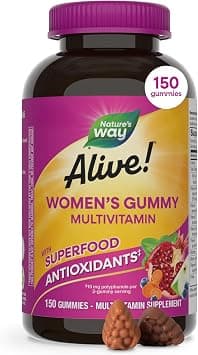 Nature's Way Nature’s Way Alive! Women’s Gummy Multivitamins, Vitamins & Minerals, Supports Whole Body Wellness*, Vegetarian, Mixed Berry Flavored, 150 Gummies on Amazon.ae - Price Tracker