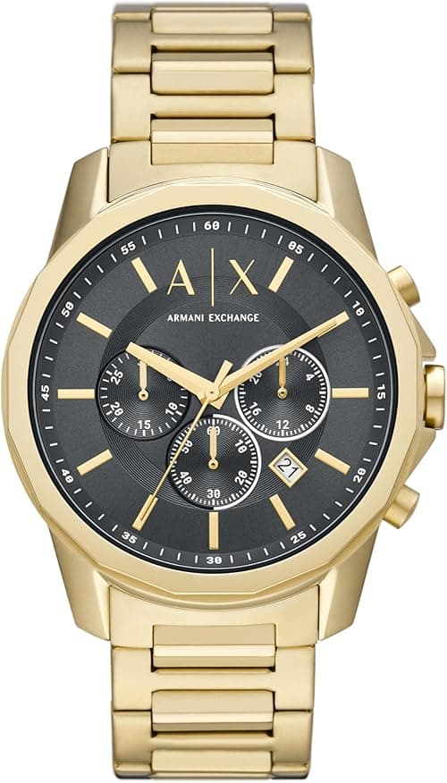 A|X Armani Exchange Chronograph Dress Watch for Men with Stainless Steel, Silicone or Leather Band on Amazon.ae - Price Tracker