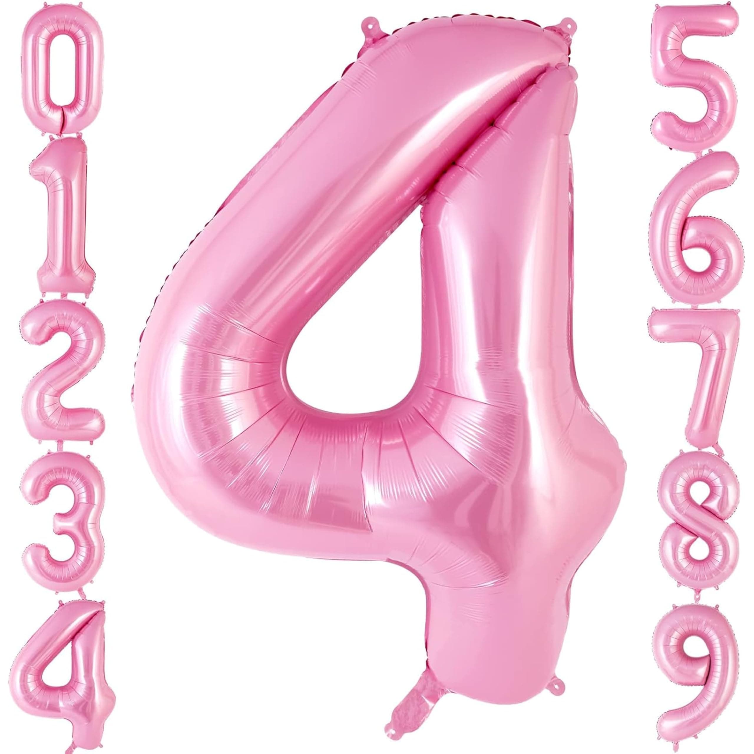 AYEBIA 40 Inch Number Balloon 0–9 – Large Foil Helium Mylar Digit Balloons for Birthday, Anniversary & Party Decorations, Reusable Self-Sealing (Pink', Number 4) on Amazon.ae - Price Tracker