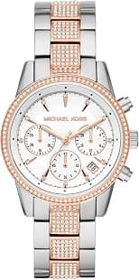 Michael Kors Bryant Chronograph Women's Watch, Stainless Steel and Pavé Crystal Watch for Women - متتبع أسعار Amazon.sa