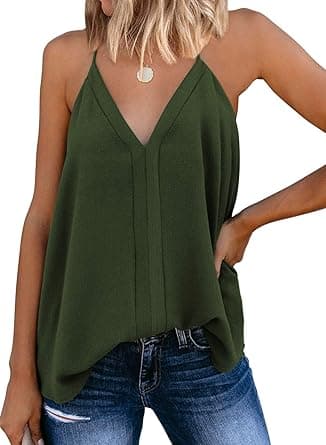 miduo womens Loose Summer V Neck Cami Shirts Sleeveless Tanks Tops Loose Summer V Neck Cami Shirts Sleeveless Tanks Tops on Amazon.ae - Price Tracker