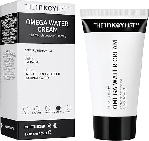 The INKEY List Omega Water Cream 50ml, Oil-Free Face Moisturiser, Lightweight Gel, Vegan Friendly Skincare, Suitable For Blemish Prone Skin on Amazon.ae - Price Tracker