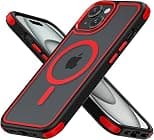 MobNano for iPhone 15 Case, Compatible with MagSafe, Crystal Clear Case with Magnetic Ring, Multicolor Protective Shockproof Bumpers, Not Yellowing Slim Cover for Men Women - Black/Red - Amazon.ae Price Tracker