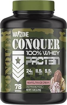 Warzone Conquer Whey 5LBS, 2.27KG (5 LBS, Nepolitan Ice Cream) على Amazon.ae - متتبع الأسعار