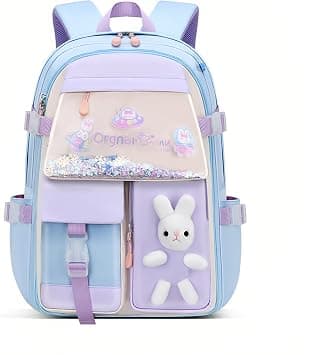 Bansusu Kawaii Bunny Girls Backpacks for Elementary School Bags Causal Daypacks, Blue-Small على Amazon.ae - متتبع الأسعار