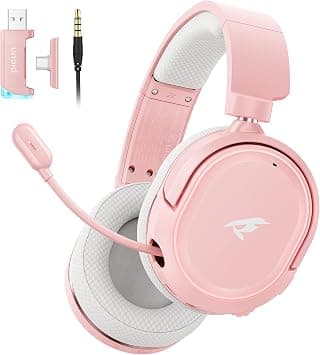 Picun G2 Wireless Gaming Headset with Mic for PC PS5 PS4 Switch, White Pink | 7.1 Virtual Surround Sound, 2.4GHz/Bluetooth 5.4/Wired, 100H Playtime, ENC Noise-Canceling Mic, RGB, 5ms Ultra-Low Latency on Amazon.ae - Price Tracker