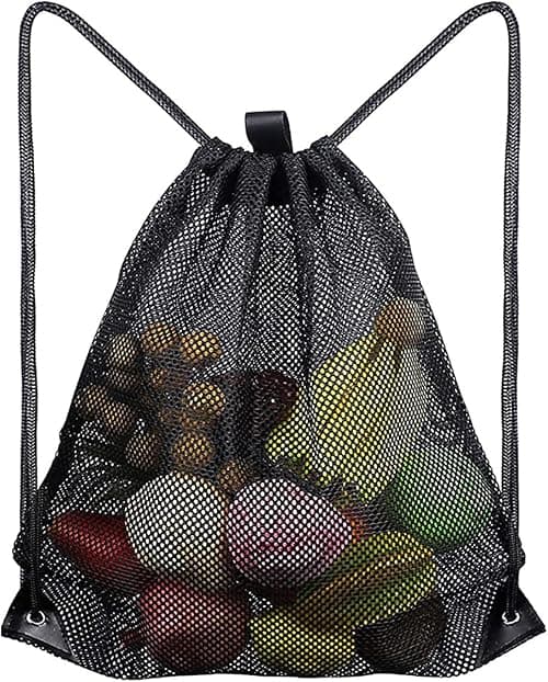Helweet Drawstring Gym Bag, Mesh Beach Bag, Mesh Backpacks with Drawstring, Mesh Ball Bag, Gym Sack Backpack, Large Mesh Bag, Football Ball Net for Swimming, Diving, Travel, Gym on Amazon.ae - Price Tracker