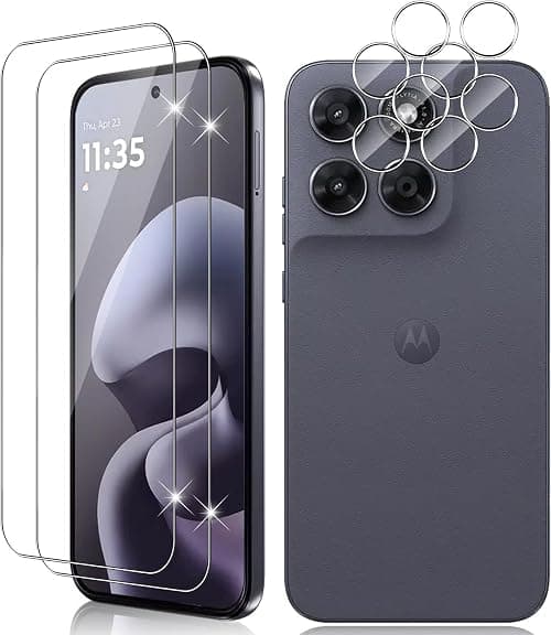 Vanrain Tempered Glass for Motorola Moto G67/G77 5G, 2+2 Pieces Glass Film and Camera Protection, 9H Hardness HD Definition Anti Scratch Screen على Amazon.ae - متتبع الأسعار