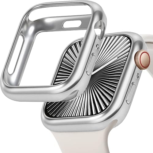 JR.DM 42mm Soft Flexible TPU Case Compatible for Apple Watch Series 10 Touchable Screen Lightweight Anti-Scratch All-Around Protector Thin Guard Shockproof Cover Shiny Bumper for iWatch, Silver on Amazon.ae - Price Tracker