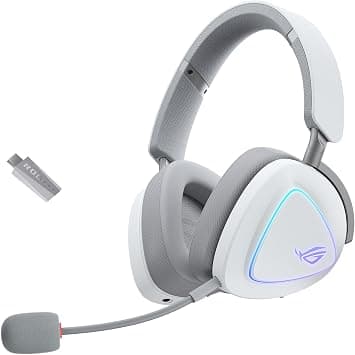 ASUS ROG Delta II Wireless Gaming Headset (BT, ROG SpeedNova 2.4GHz, 3.5mm, 50mm Titanium-Plated Drivers, 10mm Super-Wideband Mic, 110HR, DualFlow Audio, For PC, Switch, PS5, Xbox)- Moonlight White on Amazon - Best Deal Finder