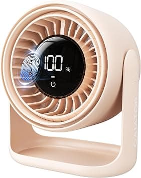 Gaiatop Desk Fan with Touch Control, 5 Speeds Ultra Quiet Bedroom Fan with LED Display, 90° Tilt, 7.7 Inch USB-C Rechargeable Desktop Fan for Dorm Office Room Home Office, Pink on Amazon.ae - Price Tracker