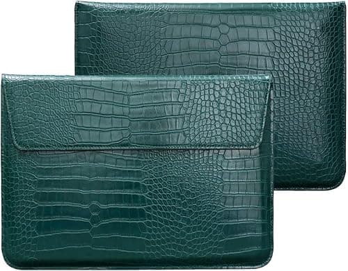 Laptop Sleeve for 2022 MacBook Air 13.6 inch M2 A2681 Air 13" A2337 M1 A2179 A1932 2021-2018 Crocodile Grain PU Leather Flap Style Case Notebook Bag for Mac Pro 13 M2 A2338 2020-2016, Green on Amazon.ae - Price Tracker