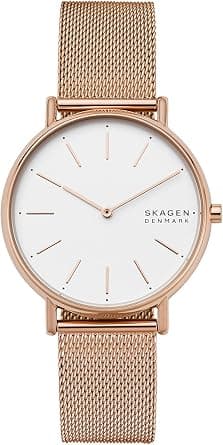 Skagen Signatur Watch for Women, Quartz Movement with Stainless Steel or Leather Strap على Amazon.ae - متتبع الأسعار