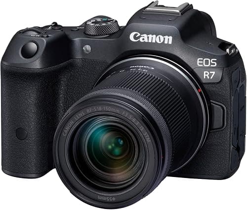 Canon EOS R7 Mirrorless Camera + RF-S 18-150 mm F3.5-6.3 is STM Lens (DSLR Upgrade, Hybrid Camera, 4K/30p Video Recording, up to 15 B/s, WLAN) Black on Amazon - Best Deal Finder