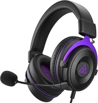 EKSA E900 PC Gaming Headset - PS4 Headset Wired Gaming Headphones with Noise Cancelling Microphone, Over-Ear Headphones Compatible with PS5/PS4, Xbox One, PC, Mac, Computer, Laptop (Purple) - Amazon.sa Price Tracker