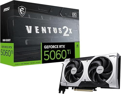 MSI Gaming RTX 5060 Ti 8G Ventus 2X OC Plus Graphics Card (8GB GDDR7,TBA-bit, Extreme Performance: TBA MHz, DisplayPort x3 2.1a, HDMI 2.1b, NVIDIA Blackwell Architecture) on Amazon - Best Deal Finder