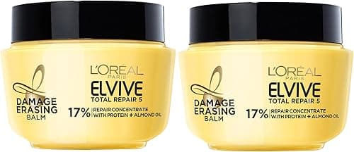 L’Oréal Paris L'Oreal Hair Care Elvive Total Repair 5 Damage Erasing Balm, Conditioning Hair Mask for Damaged Hair, with Almond & Protein, 8.5 fl. oz, (Pack of 2) on Amazon.ae - Price Tracker