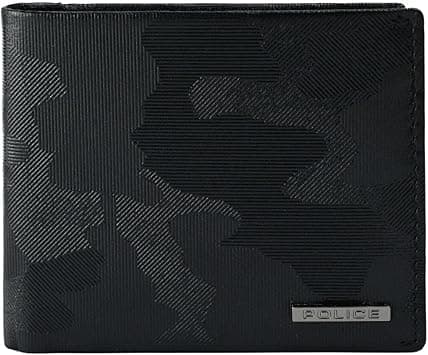 Police Mens Genuine Leather Slim Wallet with Wallet Credit Card Holder and Gift Box, Black Camouflage 72, 11 x 9,5 x 2,5 cm, Modern on Amazon.ae - Price Tracker