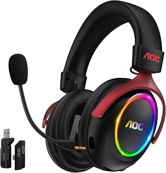 AOC TG1 Wireless Gaming Headset, 7.1.4, 2.4GHz, BT6.0, ENC Mic (Black&Red) on Amazon - Best Deal Finder
