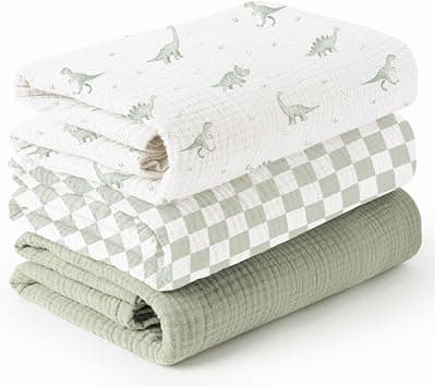 Konssy 3-Pack Muslin Baby Swaddle Blankets, 47 x 47 in Receiving Blankets - Amazon.sa Price Tracker