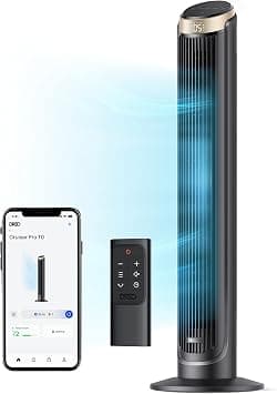 Dreo 40'' WiFi Tower Fan, 26ft/s High-Speed Cooling, Quiet Floor Fan with Remote, 90° Oscillating Fan, 4 Modes, 12H Timer, Touch Control, Standing Cooling Fan for Bedroom, Home, Office Room, Gold on Amazon.ae - Price Tracker