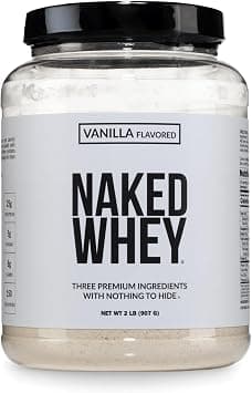 NAKED nutrition Whey Vanilla Protein Powder - Only 3 Ingredients - Grass Fed Whey Protein Powder, Vanilla Flavor, and Organic Coconut Sugar, No GMO, No Soy, and Gluten Free - 24 Servings على Amazon.ae - متتبع الأسعار