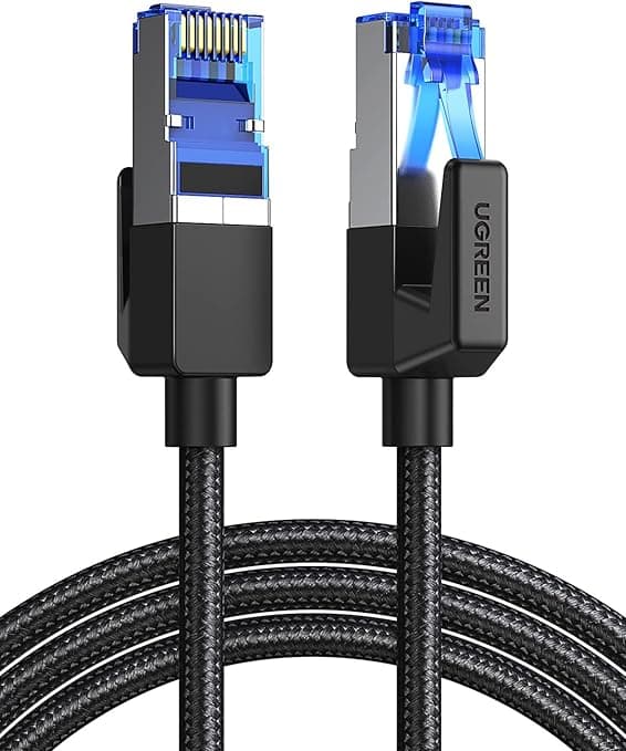 UGREEN Ethernet Cable 1M Cat 8 Gigabit Network Cord High-Speed 40Gbps 2000MHz RJ45 Internet Cable Braided Double Shielded Ethernet Wire Compatible with Gaming Switch PS4 PS5 PC Router TV Xbox on Amazon.ae - Price Tracker
