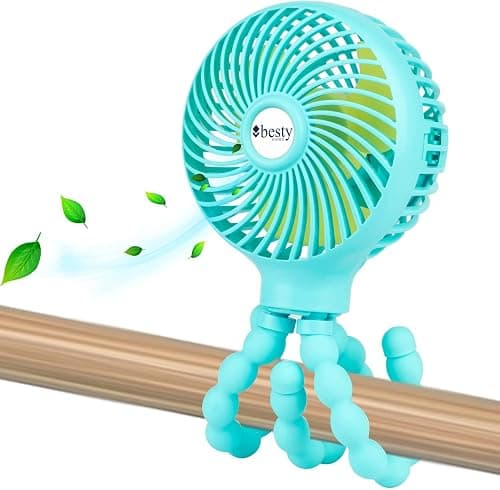 Portable Mini Handheld Stroller Fan, 2000mAh Personal Portable Car Seat Baby Fan with Flexible Tripod,USB or Battery Powered Desk Fan with Adjustable 3 Speeds (Blue) on Amazon.ae - Price Tracker