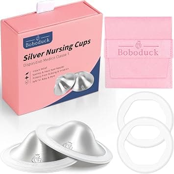 Boboduck 999 Silver Covers Breastfeeding - The Original Silver Nursing Cups - Protect and Soothe Sore - Silver Shield Guards with Soft Silicone Ring on Amazon.ae - Price Tracker