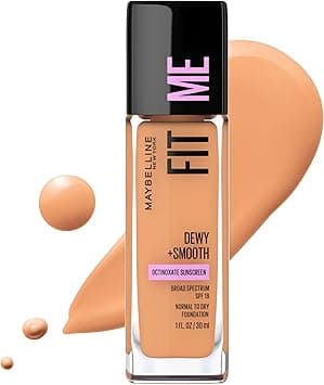 Maybelline Fit Me Dewy + Smooth Liquid Foundation Makeup, Warm Honey, 1 Count (Packaging May Vary) on Amazon.ae - Price Tracker