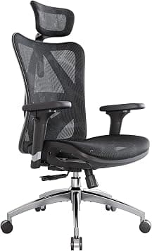 SIHOO M57 Ergonomic Office Chair with 3 Way Armrests Lumbar Support and Adjustable Headrest High Back Tilt Function(Black) on Amazon.ae - Price Tracker