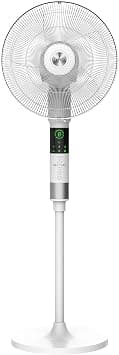 Crownline SF-255 16" Standing Fan with 360° Oscillation, 3 Speeds, 3 Wind Modes, 90° Vertical & 60°/90°/180°/360° Horizontal Swing, Timer up to 8H, LED Display, Remote Control, 65W على Amazon.ae - متتبع الأسعار