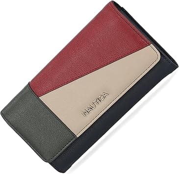 Nautica Money Manager RFID Slim and Small Wallet for Women - Credit Card Holder with Coin Purse and Zipper Wallet, Women's Clutch Organizer, Colorblock, One Size on Amazon.ae - Price Tracker
