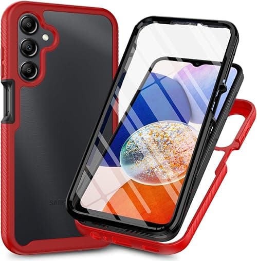 Sawiqpd for Samsung Galaxy A17 5G/4G Case and Screen Protector, Red | 360 Degree Protection, Military Heavy Duty Protection, Hybrid PC & TPU, Shockproof Full Body Bumper, Clear Slim Phone Cover على Amazon.ae - متتبع الأسعار