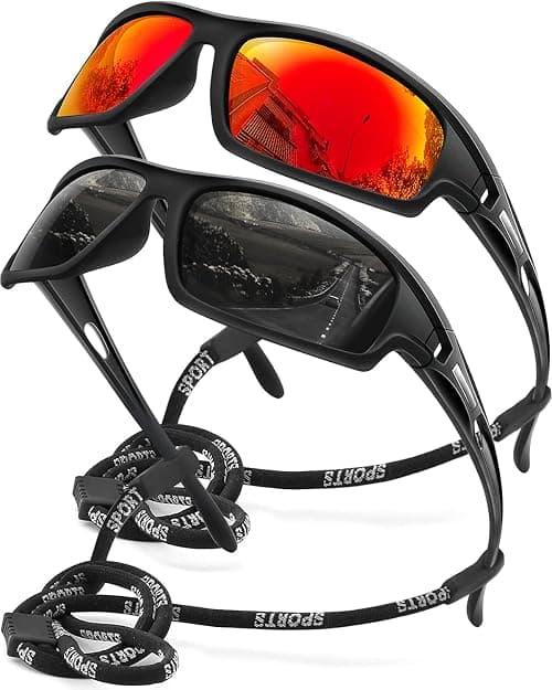 Polarized Sports Sunglasses for Men 100% UV Protection Wrap Around Unbreakable Sun Glasses for Fishing Driving on Amazon.ae - Price Tracker